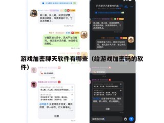 游戏加密聊天软件有哪些（给游戏加密码的软件）